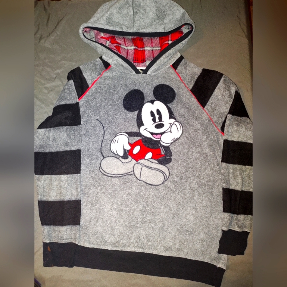 Mickey MOUSE DISNEY LUXE HOODIE sweater pullover sweatshirt  Large Minnie